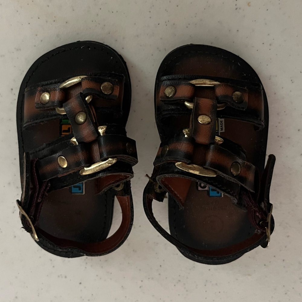 Vintage Baby Viking Style Sandals with Adjustable Straps
